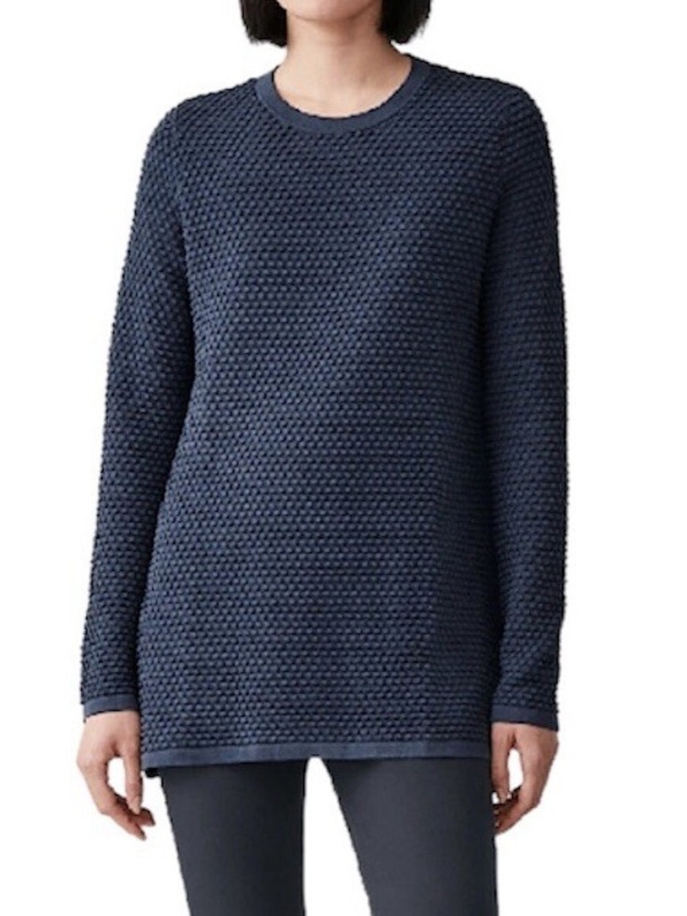 COS 100% cotton bubble stitch long sleeve top size medium